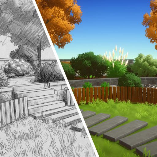 3D landscape rendering on a screen
